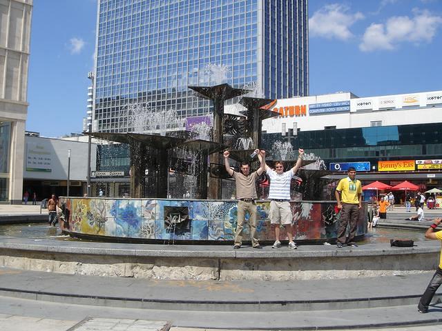Lenny and Anders at Fountain in Berlin, June 10, 2007