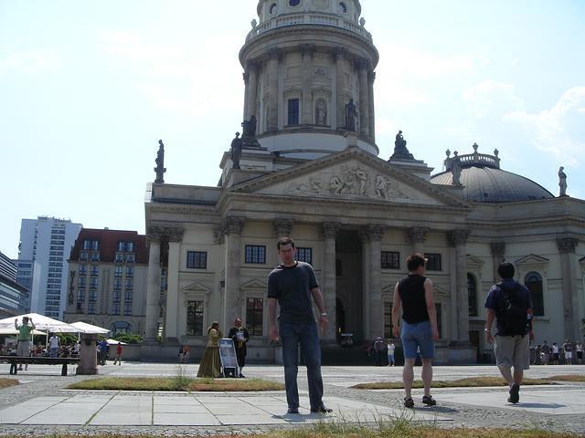 Lenny near Fransozischer Dom at Gendarmenmarkt in Berlin, June 9, 2007