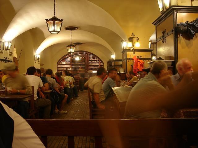 People in Hofbrauhaus Restaurant in Munich, May 26, 2007