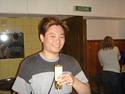 Colbert Driking Beer in Bowling Bar in Cologne, May 29, 2007