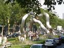 Metal sculpture on Kurfurstendamm in Berlin, June 9, 2007